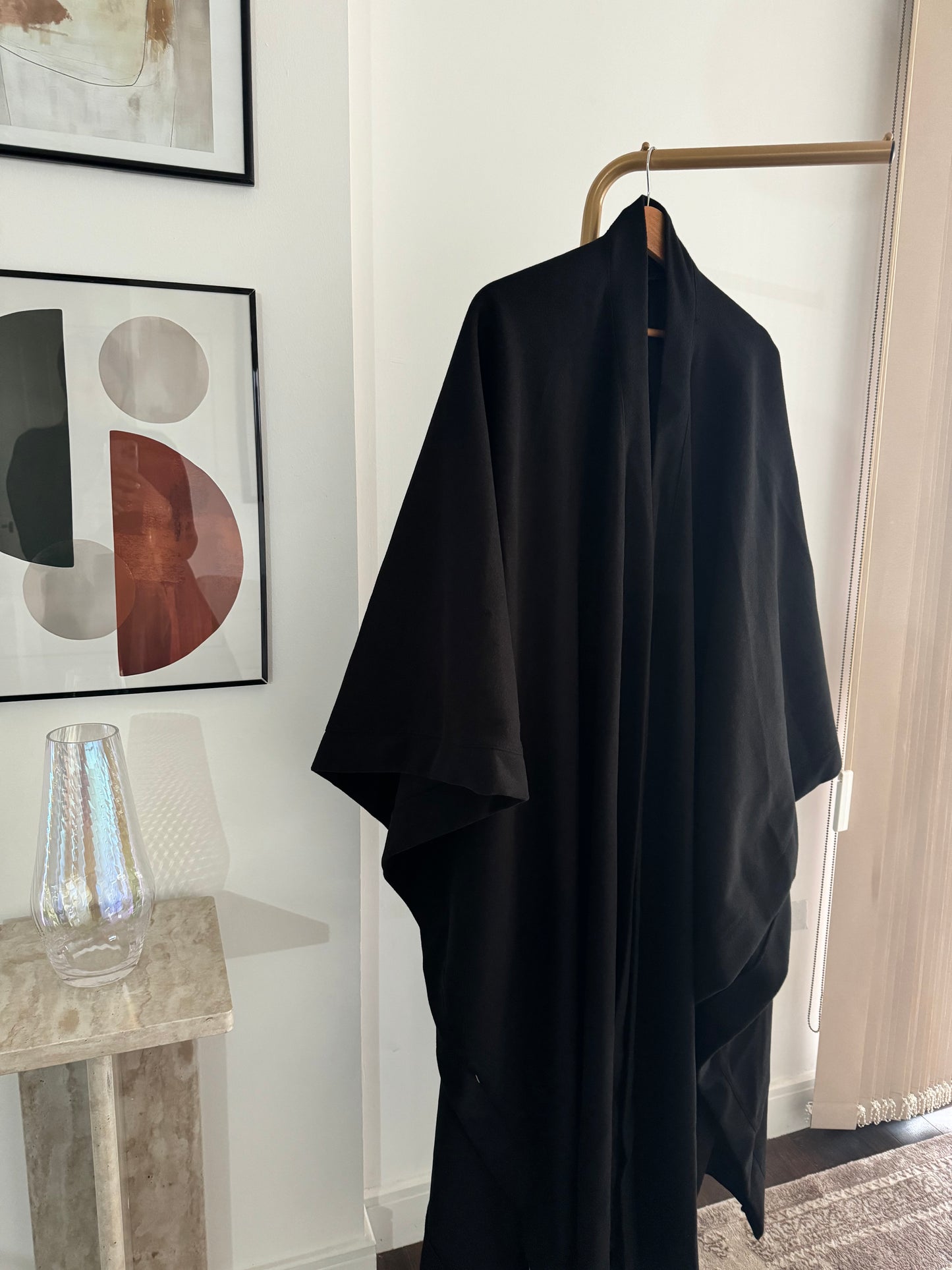 Open Cape Coat Black