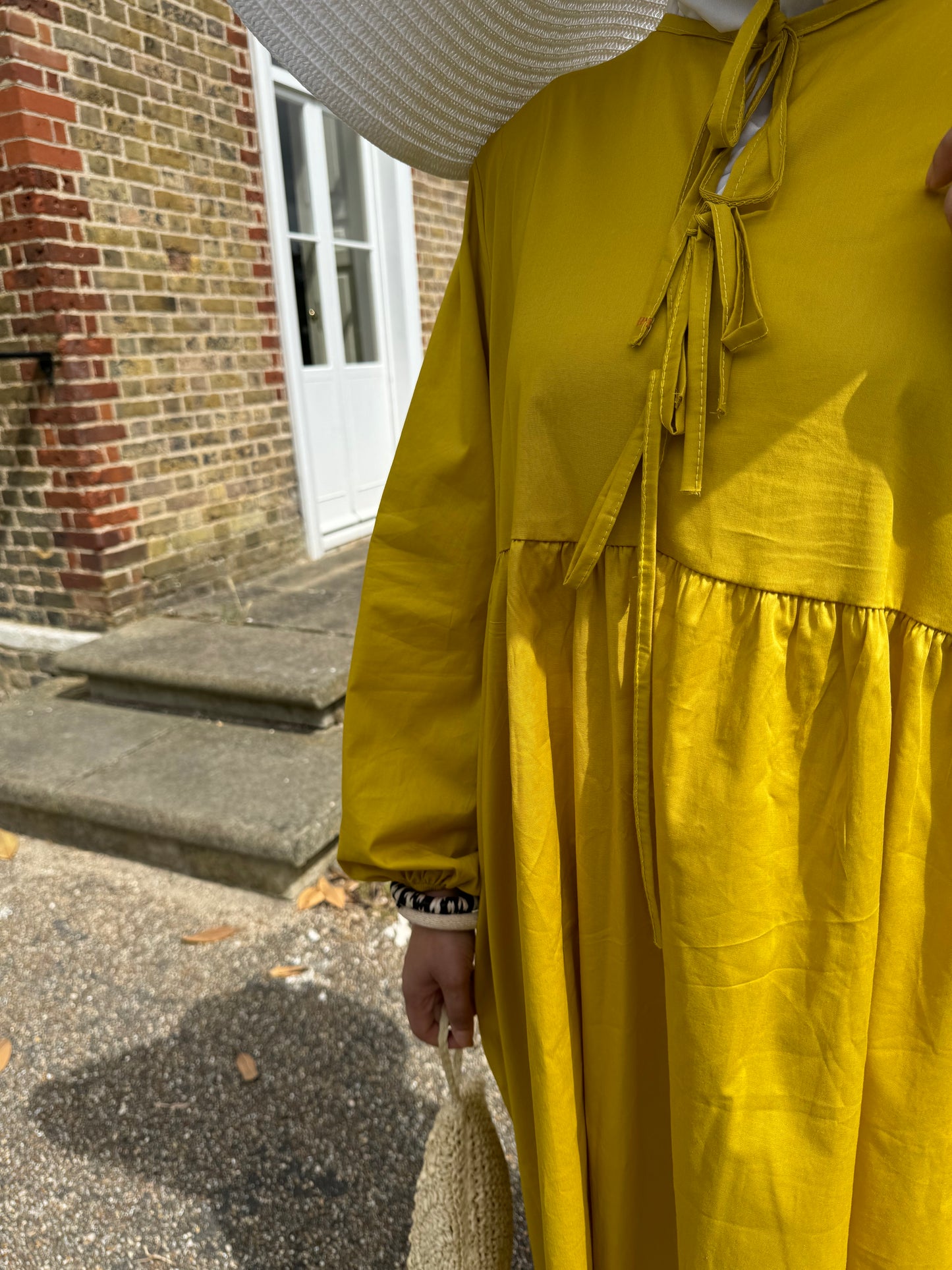 Poplin Maxi Dress Mustard