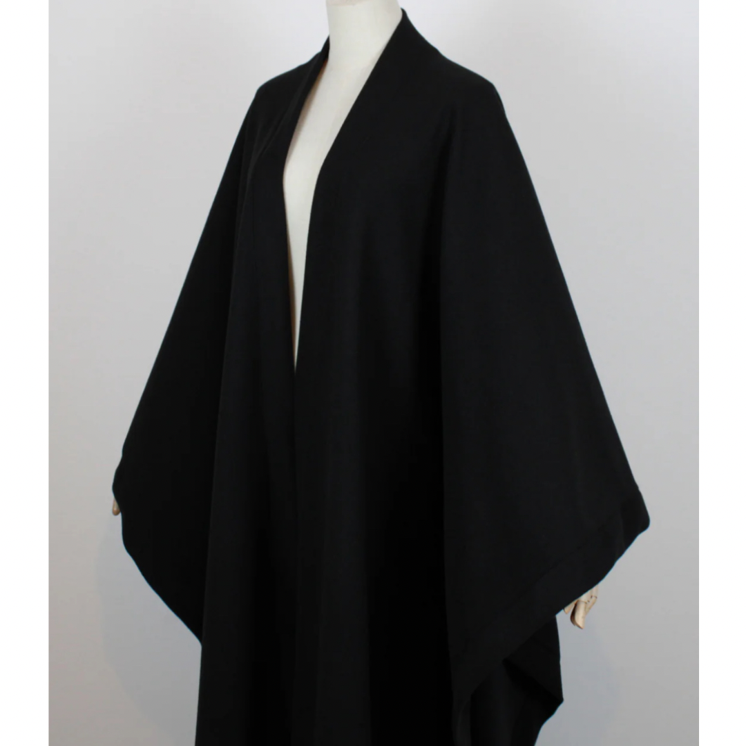 Open Cape Coat Black