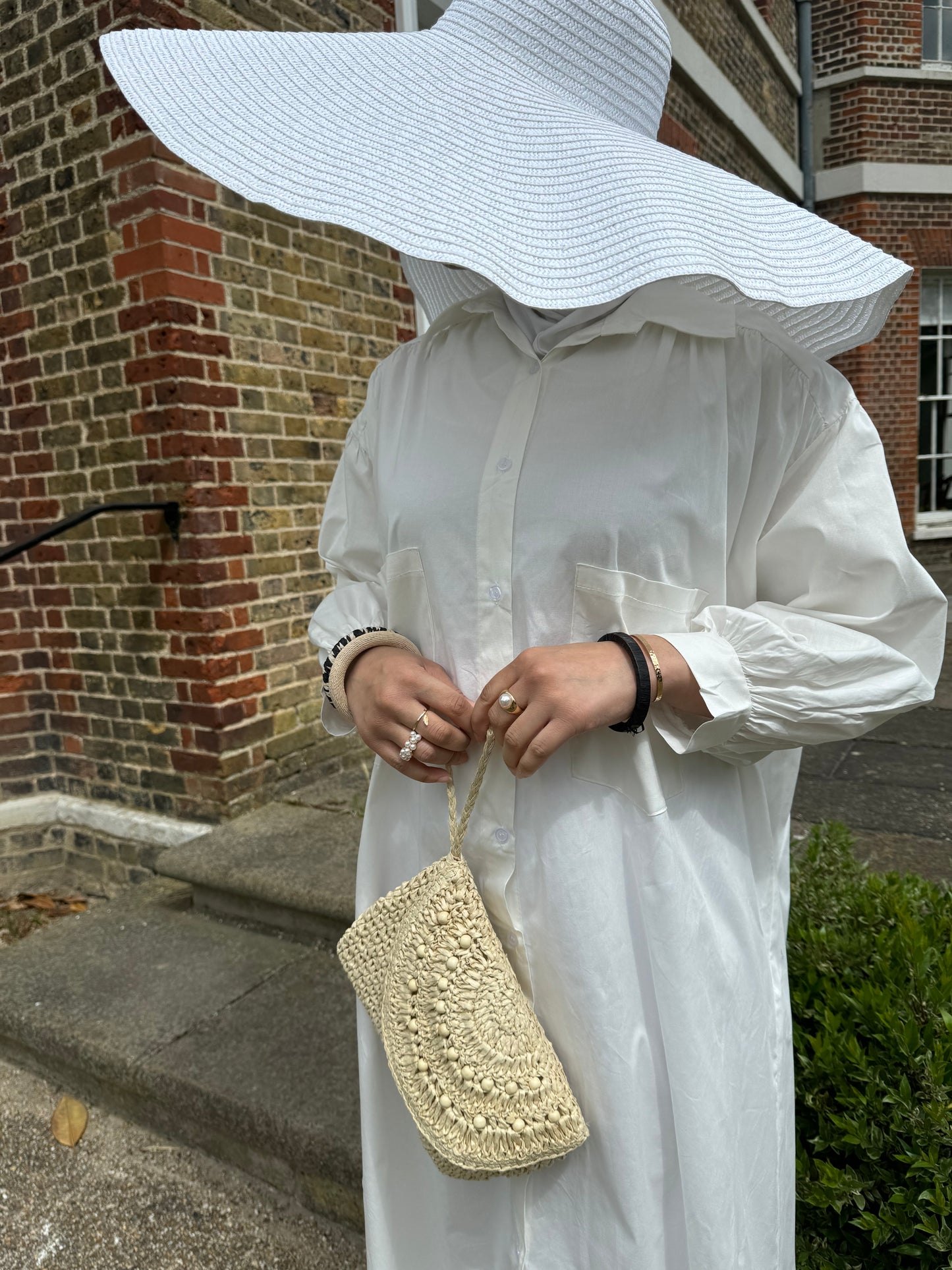 Oversized Maxi Shirt Dress White